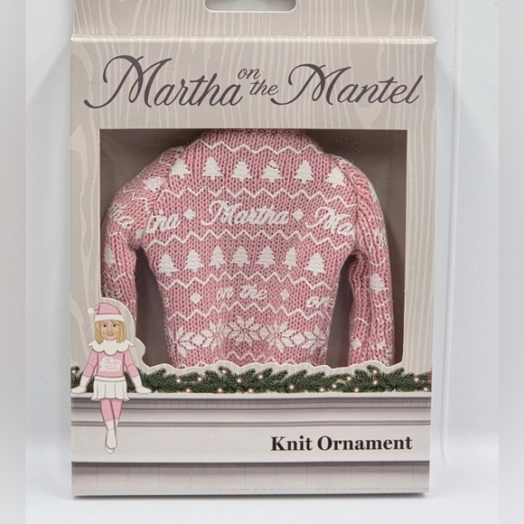 Culturefly Other - Martha on the Mantle Pink and White Knit Sweater Christmas Ornament NEW